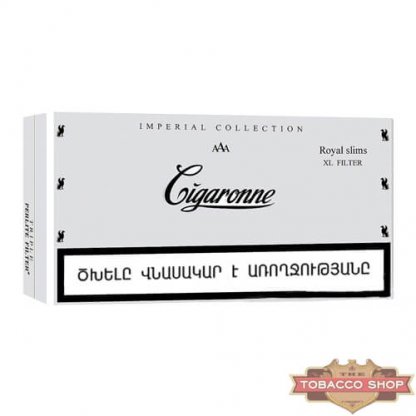 Пачка сигарет Cigaronne Royal Slims XL Filter White 120mm (1 пачка)